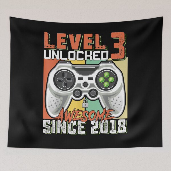 Item preview, Level 3 Unlocked Awesome Since 2018 3th Birthday Kids Gifts designed and sold by shirleyfinley.