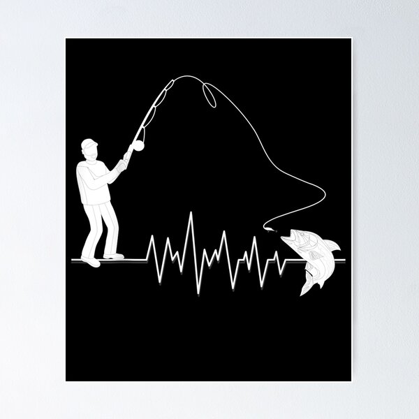 Fly Fishing Heartbeat Fish EKG Trout Fishing by TeeCreations - Fishing -  Sticker