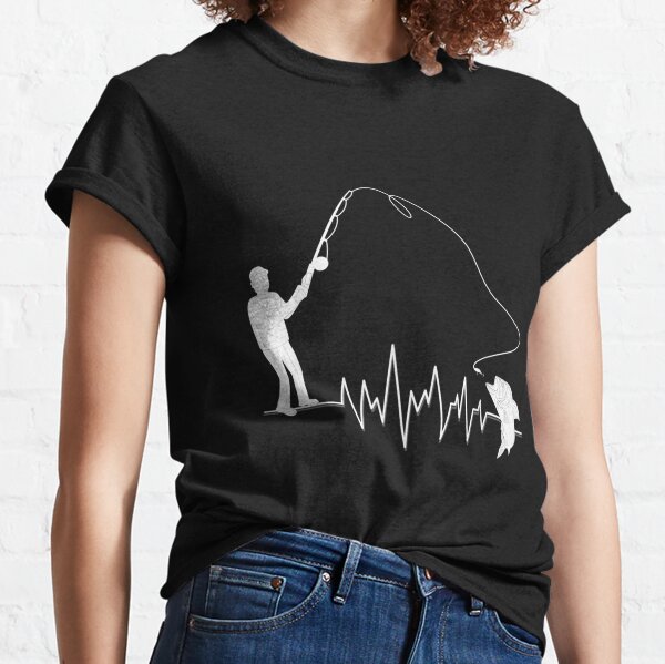 Fishing Heartbeat T-Shirts for Sale