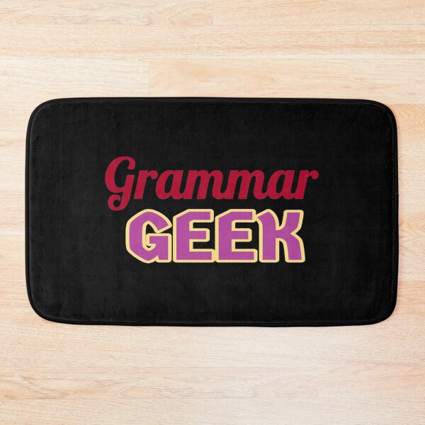 Item preview, Grammar Geek. Funny Statement for Proud English Language Loving Geeks and Nerds. Dark Red, Purple and Cream Letters. (Black Background) designed and sold by ArtByLM.