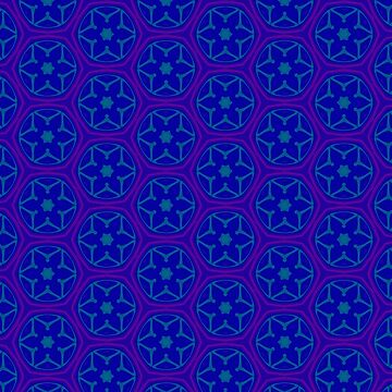 Artwork thumbnail, Blue and Pink Kaleidoscope Repeating Flowers by RosieRiggs
