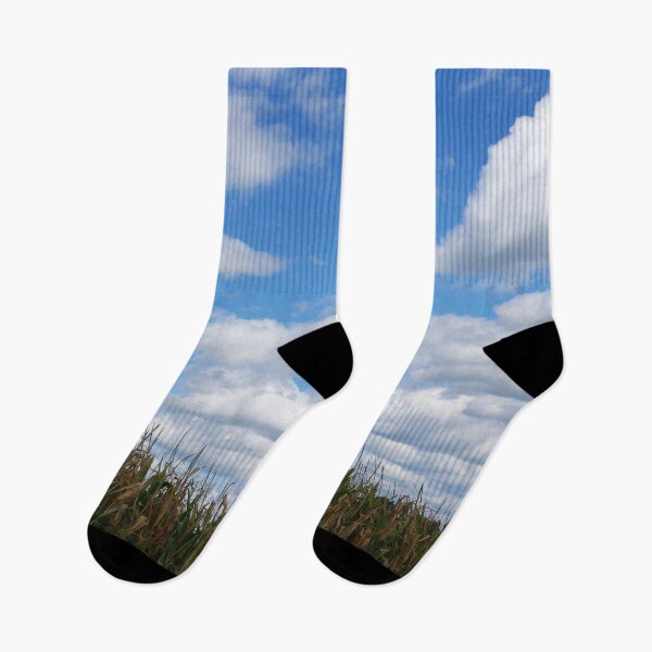 Item preview, Corn field in autumn with "popcorn" clouds designed and sold by rvjames.
