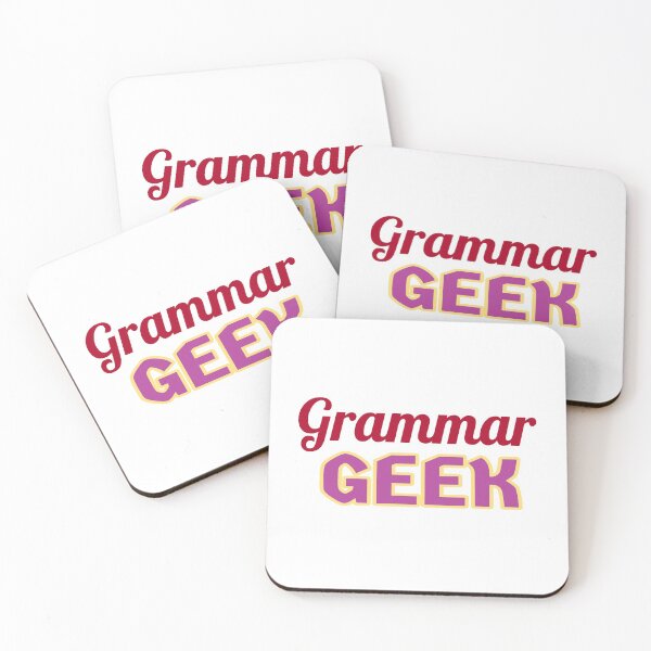 Item preview, Grammar Geek. Funny Statement for Proud English Language Loving Geeks and Nerds. Dark Red, Purple and Cream Letters. (White Background) designed and sold by ArtByLM.