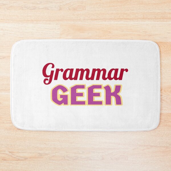Item preview, Grammar Geek. Funny Statement for Proud English Language Loving Geeks and Nerds. Dark Red, Purple and Cream Letters. (White Background) designed and sold by ArtByLM.