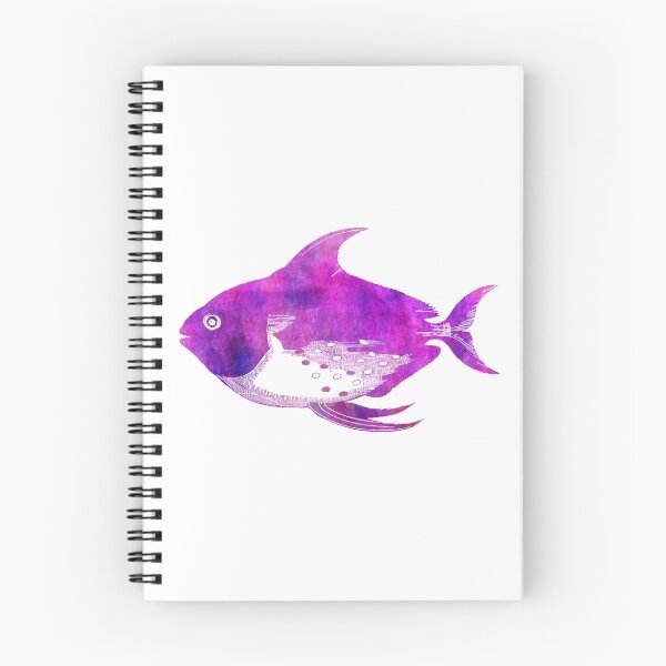 Item preview, Purple Opah Tropical Hawaiian Fish Silhouette Watercolor designed and sold by SilverSpiral.