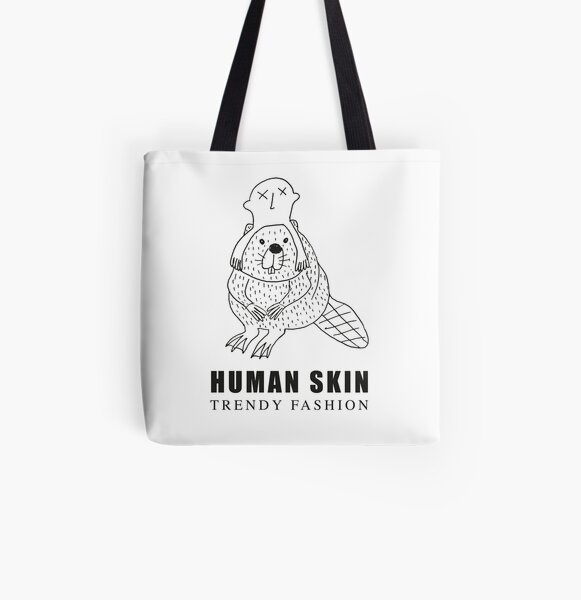 Piel humana, moda, moda, castor, /, echador Bolsa estampada de tela
