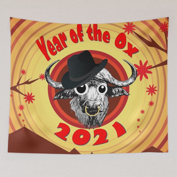 Item preview, Year of the Ox 2 with Googly Eyes, Hat, and Nose Ring designed and sold by AliCatOriginals.