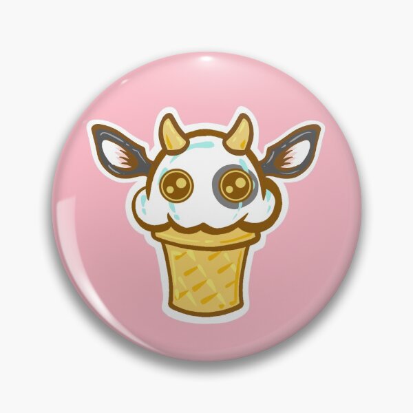Aperçu de l'œuvre Vache laitière - Nice Cream Critter's - Kawaii rose mignon créée et vendue par R H Seeley ART.