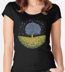 Starry Night Sky Women's Fitted Scoop T-Shirt