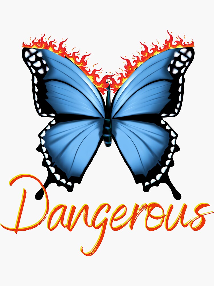 Butterfly, dangerous, blue butterfly, monarch Butterfly, Women's Clothing,   Sticker for Sale by prteacool