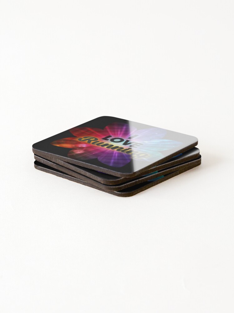 Thumbnail 4 of 5, Coasters (Set of 4), I love Running designed and sold by R-FitDesign.