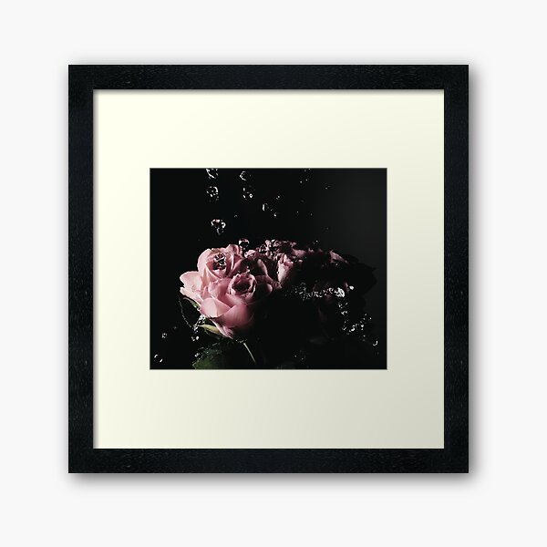Wet Roses Framed Art Print