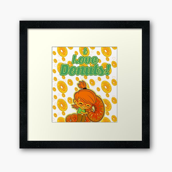 I love Donuts! Framed Art Print