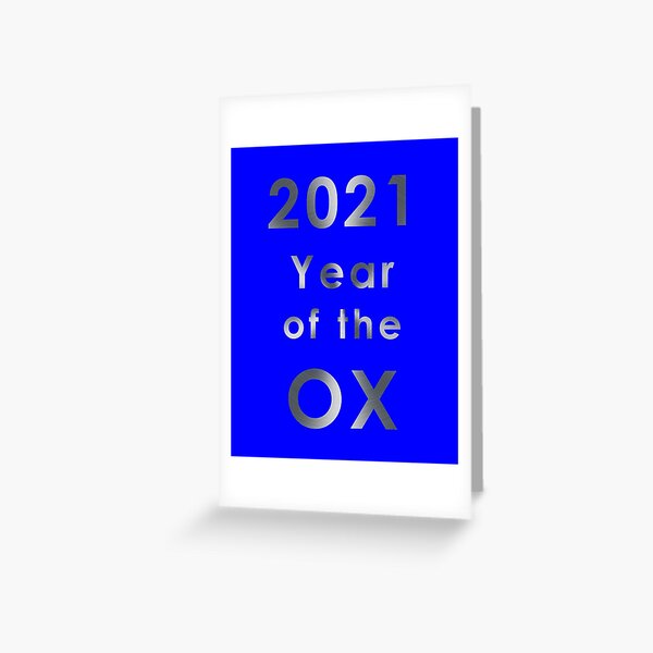 Item preview, 2021 Year of the Ox - Metal on Blue - Text Only designed and sold by KLP-Magick.