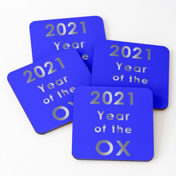 Item preview, 2021 Year of the Ox - Metal on Blue - Text Only designed and sold by KLP-Magick.