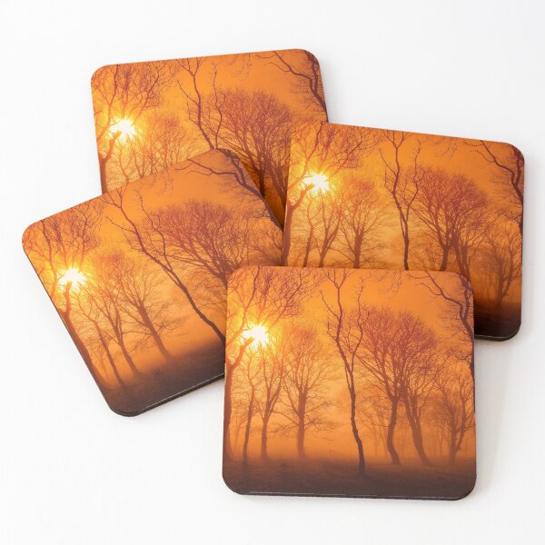 Item preview, Woodland sunrise with orange sky designed and sold by GeoffBeattie.
