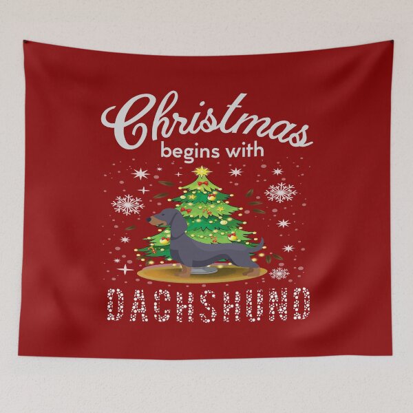 Item preview, Christmas Begins With Dachshund designed and sold by Wienerful.