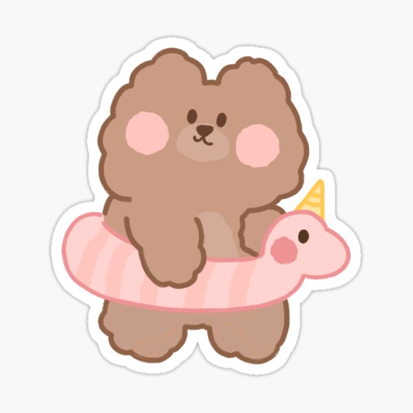 Pool Floaty Bear Sticker