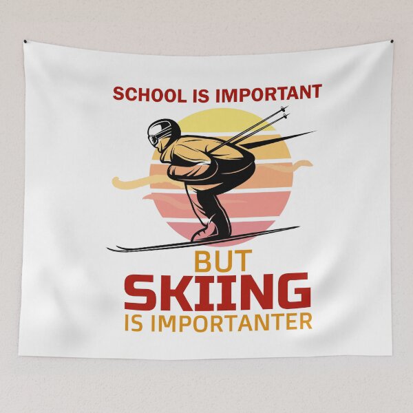 Item preview,  School Is Important But Skiing Is Importanter funny gifts for skiers - skiing lovers designed and sold by 0umStore.
