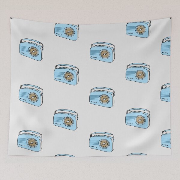 Item preview, 1950's blue radio designed and sold by anikasart.