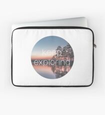 Keep Exploring Lake and Pine Trees Laptop Sleeve