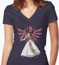 Smash Bros - Zelda Women's Fitted V-Neck T-Shirt