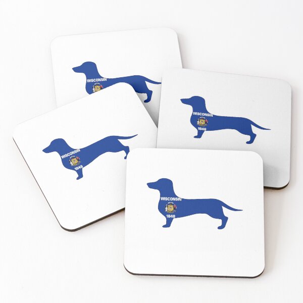 Item preview, Wisconsin Dachshund Flag designed and sold by Wienerful.
