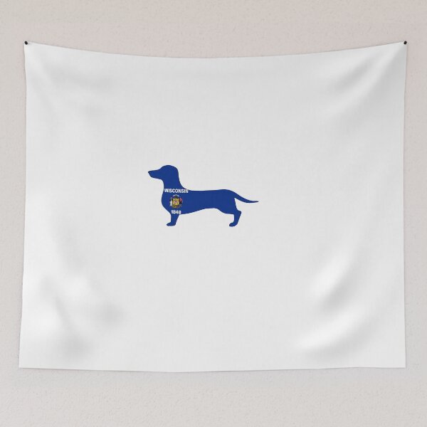 Item preview, Wisconsin Dachshund Flag designed and sold by Wienerful.