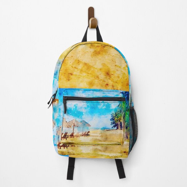 Item preview, Watercolor Summer Maldives Blue Beach Sea designed and sold by teamph.