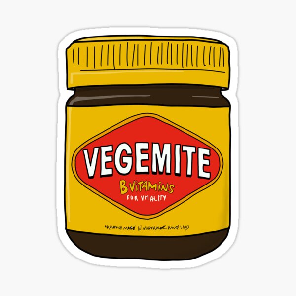 Vegemite Jar Doodle Cartoon Australia Sticker