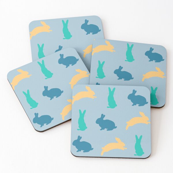 Item preview, Bunny pattern on blue background designed and sold by PatternParadise.