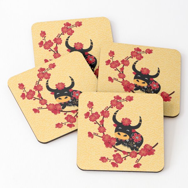 Item preview, Retro Chinese New Year of Ox and Plum Blossom designed and sold by Lulupainting.