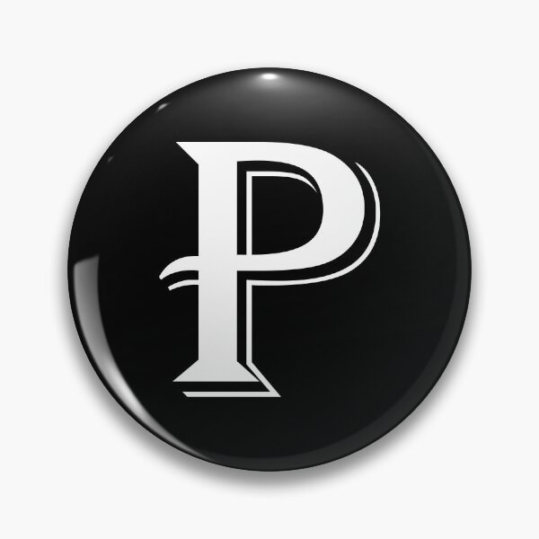 Item preview, White Algerian letter P on black  designed and sold by Alphabetss.