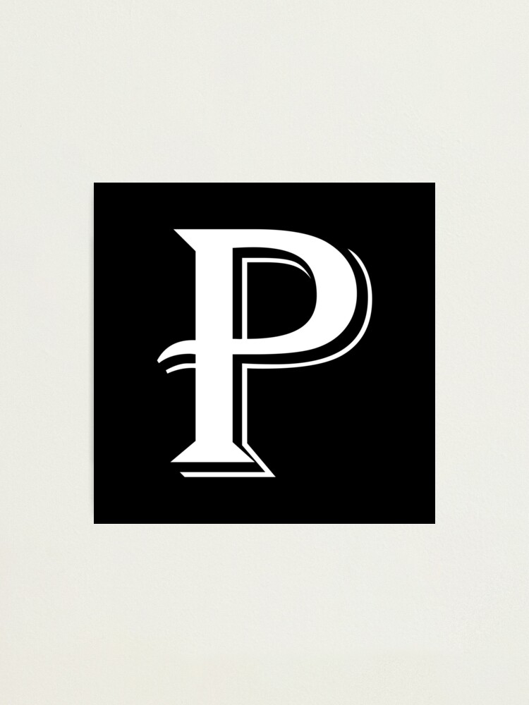 White Algerian letter P on black  Photographic Print for Sale by