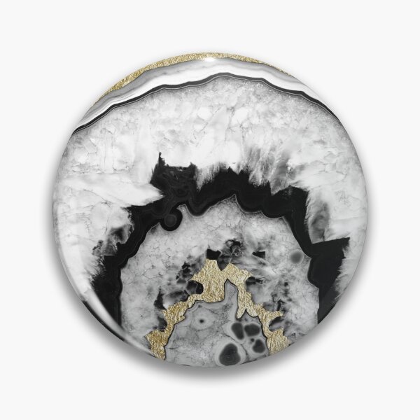 Item preview, Gray Black White Agate with Gold Foil #1 #gem #decor #art  designed and sold by Anita's & Bella's Art.