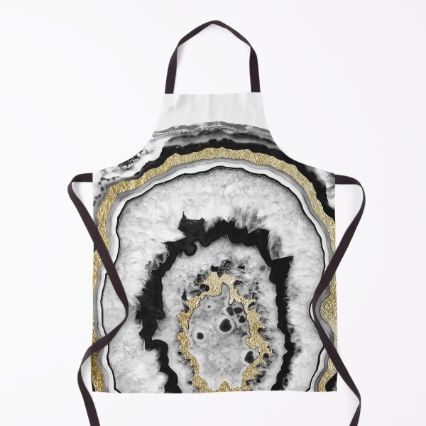 Item preview, Gray Black White Agate with Gold Foil #1 #gem #decor #art designed and sold by Anita's & Bella's Art.