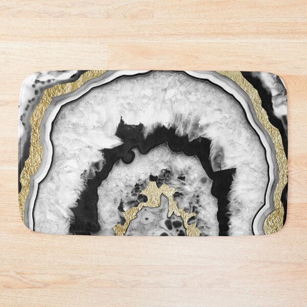 Item preview, Gray Black White Agate with Gold Foil #1 #gem #decor #art  designed and sold by Anita's & Bella's Art.