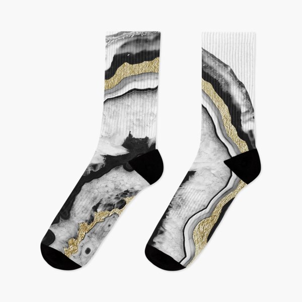 Item preview, Gray Black White Agate with Gold Foil #1 #gem #decor #art  designed and sold by Anita's & Bella's Art.