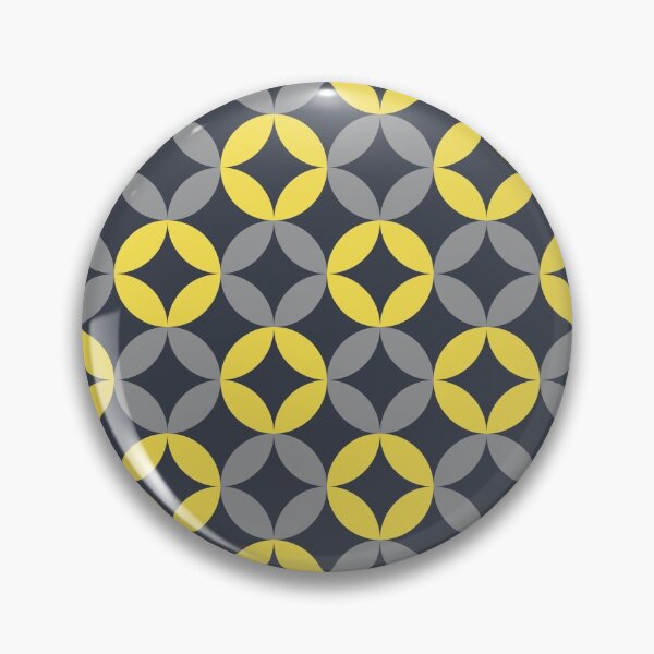 Item preview, Floral elements in a geometric pattern in yellow and gray on a black background designed and sold by acidmit.