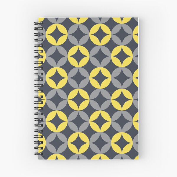 Item preview, Floral elements in a geometric pattern in yellow and gray on a black background designed and sold by acidmit.