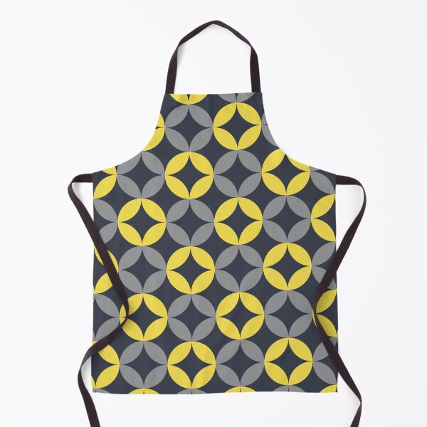 Item preview, Floral elements in a geometric pattern in yellow and gray on a black background designed and sold by acidmit.
