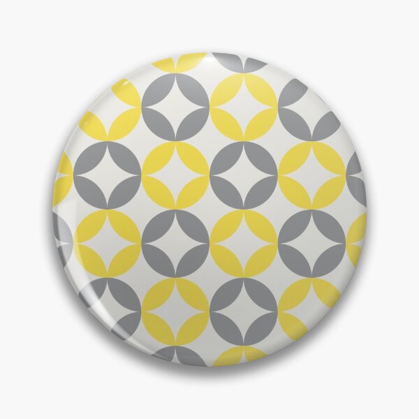 Item preview, Floral elements in a geometric pattern in yellow and gray on a white background designed and sold by acidmit.
