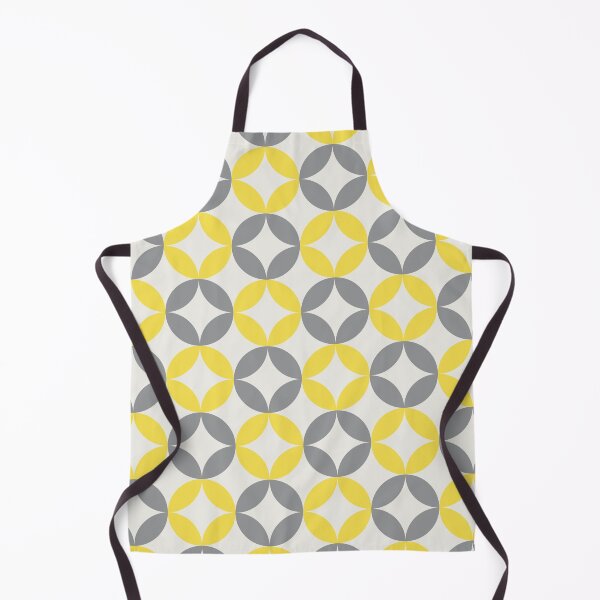 Item preview, Floral elements in a geometric pattern in yellow and gray on a white background designed and sold by acidmit.