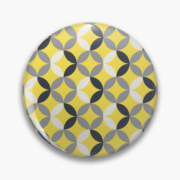 Item preview, Geometric floral ornament in yellow and gray color palette on a yellow background designed and sold by acidmit.