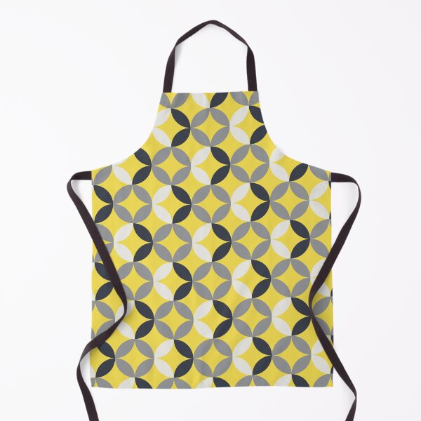 Item preview, Geometric floral ornament in yellow and gray color palette on a yellow background designed and sold by acidmit.