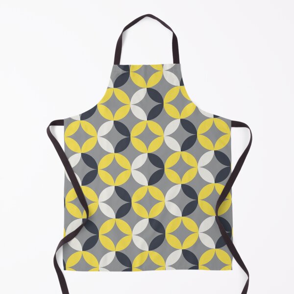 Item preview, Geometric floral ornament in yellow and gray color palette on a gray background designed and sold by acidmit.