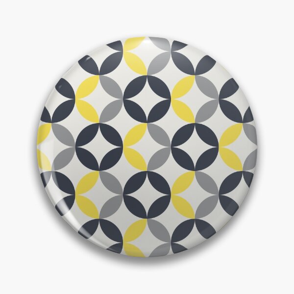 Item preview, Geometric floral ornament in yellow and gray color palette on a white background designed and sold by acidmit.