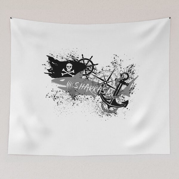 Item preview, Piracy Sharkasm Design - Black White Version designed and sold by AngeliaLucis.
