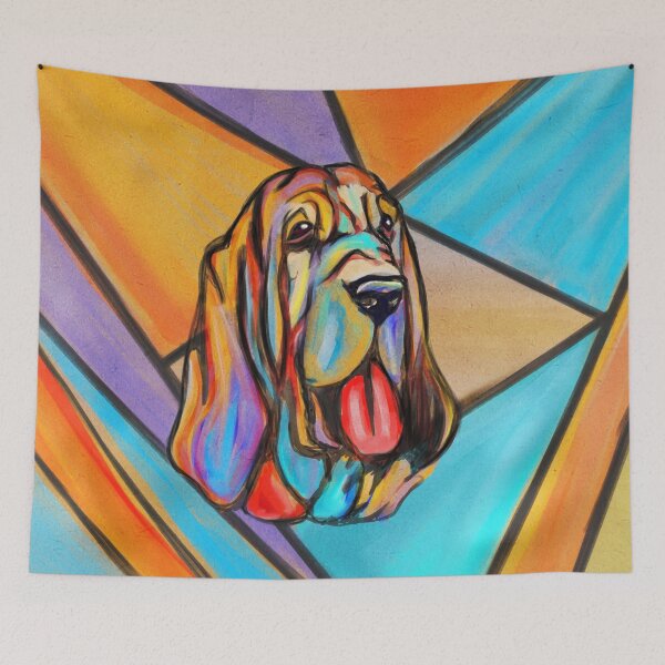 Item preview, Watercolor Bloodhound Portrait designed and sold by k9printart.