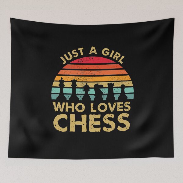 Item preview, Just a girl who loves chess- Vintage designed and sold by Vaishnavi Deo.